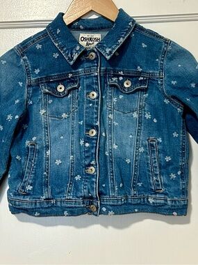 OshKosh B'gosh Blue Denim Jacket with White Floral Print